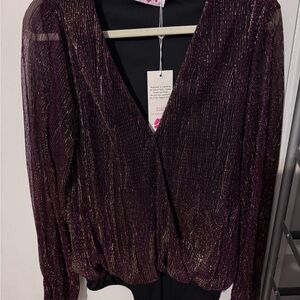 Buddy Love Shimmering Purple and Gold bodysuit